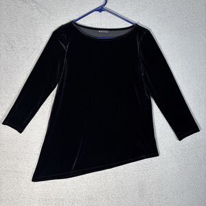 Brooks Brother Womens XS Velvet Velour Top Asymmetric Hem Preppy Capsule Minimal